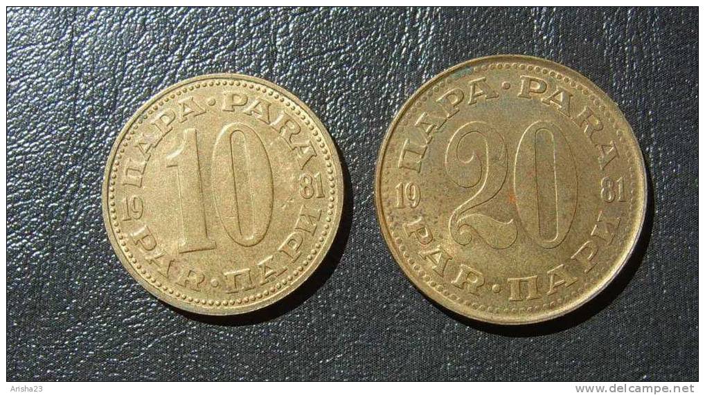 Yugoslavia, 10 And 20  PARA 1981 - Yougoslavie