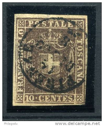 TOSCANA  17  Ø  10 Cents Brun   Cote 400 Euros    4  Marges  Sans Défaut - Toscana