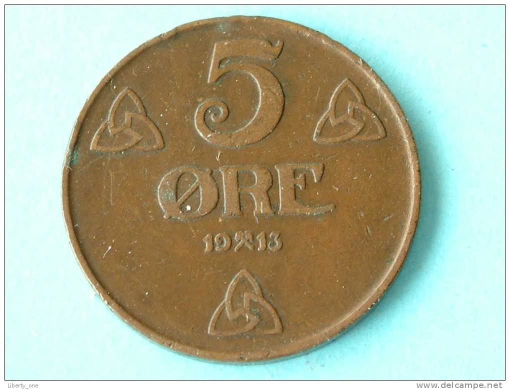 1913 - 5 ORE / KM 368 ( For Grade, Please See Photo ) ! - Norvège