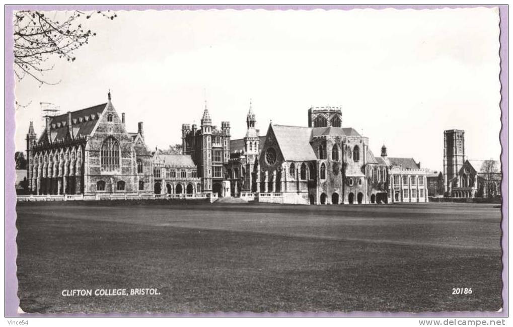 BRISTOL - CLIFTON COLLEGE Ed. Harvey Barton N° 20186 Photo Véritable Non Circulé 2 Scans - Bristol