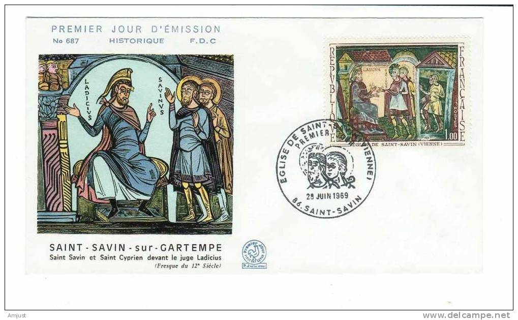 FDC France 1969 Y&Tellier 1588 Saint Savin-sur-Gartempe - 1960-1969