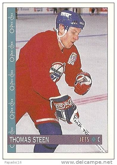 Carte / Card / Karte Hockey - Tony Steen - Center / Centre - Winnipeg Jets (1992 - O-Pee-Chee N° 385) - 1990-1999
