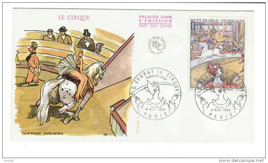 FDC France 1969 Y&Tellier 1588A Le Cirque - 1960-1969