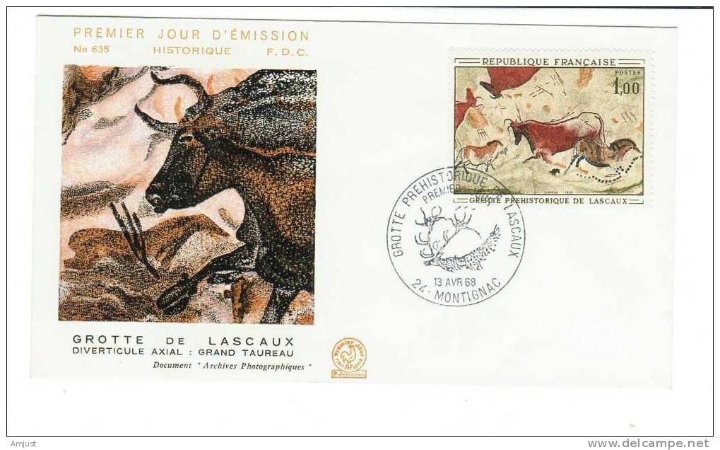 FDC France 1968 Y&Tellier 1555 Grotte De Lascaux - 1960-1969