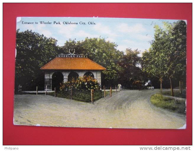 Oklahoma City Ok  Entrance To Wheeler Park   1910 Cancel  ---======ref 167 - Oklahoma City