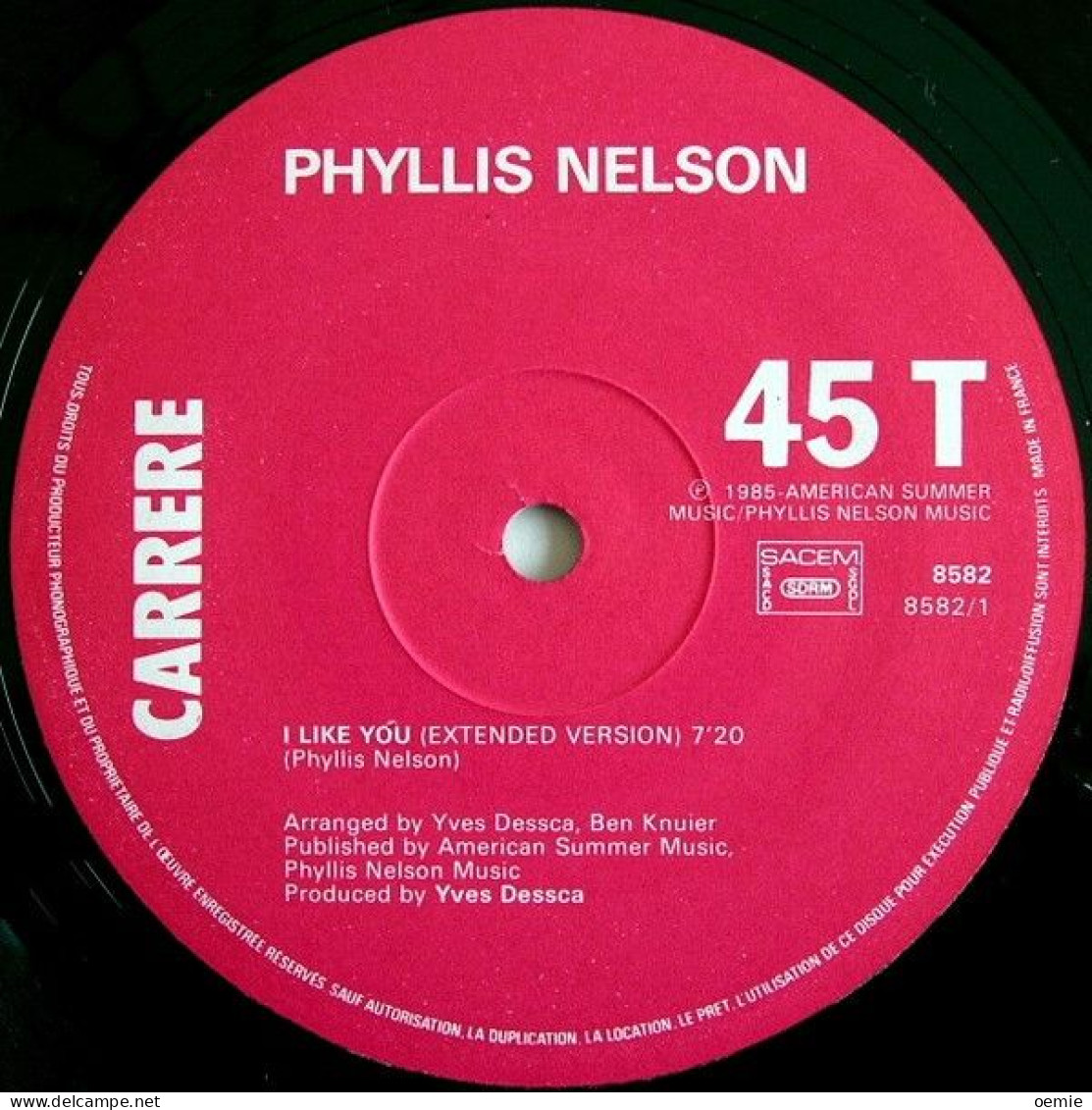 PHYLLIS  NELSON  °  I  LIKE  YOU - 45 Toeren - Maxi-Single