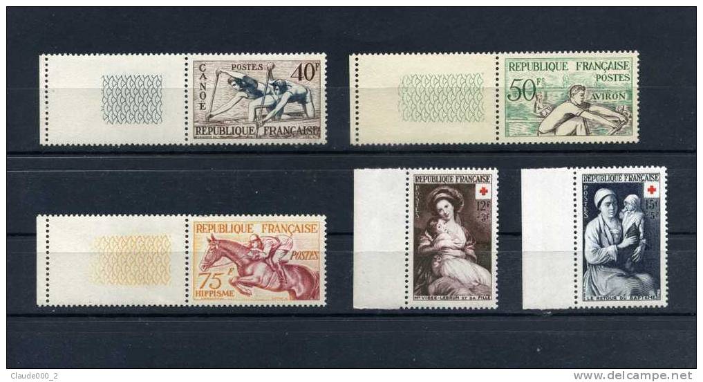 FRANCE ANNEE COMPLETE 1953 DE 28 TIMBRES  NEUF ** PLUPART BORD DE FEUILLE ( 3 Scans ) - 1950-1959