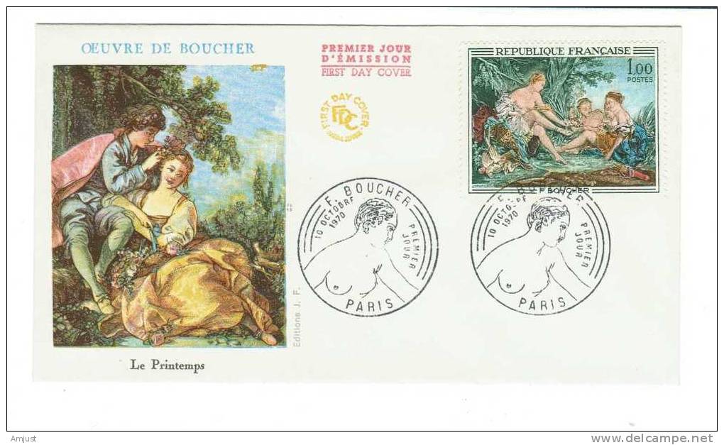 FDC France 1970 Y&Tellier 1652 Le Printemps, Oeuvre De F.Boucher - 1970-1979