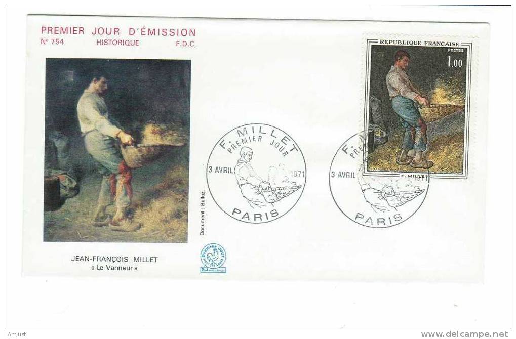 FDC France 1971 Y&Tellier 1672 Tableau De F.Millet - 1970-1979