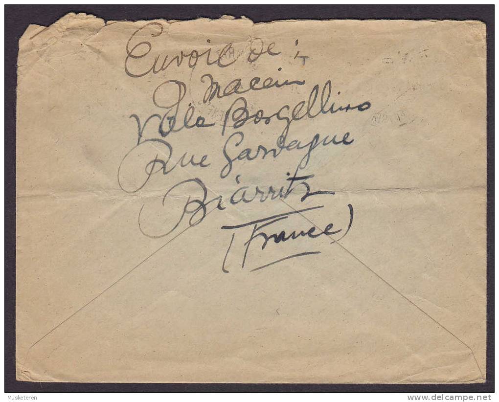 France Deluxe TMS BIARRITZ Cote Basque Mer-Soleil-Sports 1937 Cover To SWANTON Ohio USA Etats Unis - 1932-39 Vrede