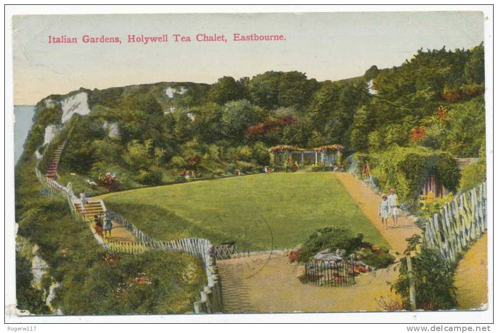 Italian Gardens, Holywell Tea Chalet, Eastbourne, 1934 Postcard - Eastbourne