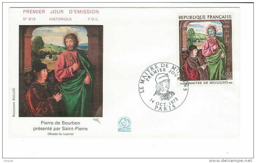 FDC France 1972 Y&Tellier 1732 Maître De Moulins - 1970-1979