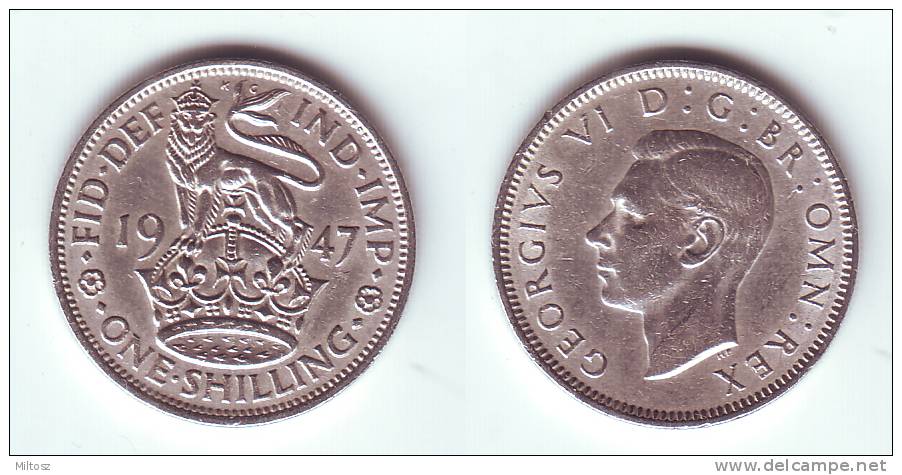 Great Britain 1 Shilling 1947 (English Crest) - I. 1 Shilling