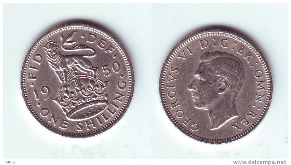 Great Britain 1 Shilling 1950 (English Crest) - I. 1 Shilling