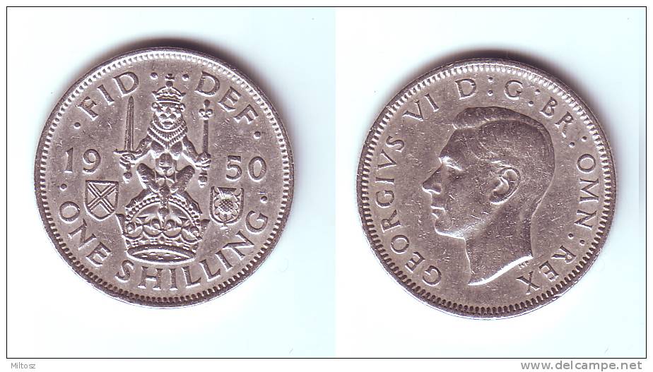 Great Britain 1 Shilling 1950 (Scottish Crest) - I. 1 Shilling