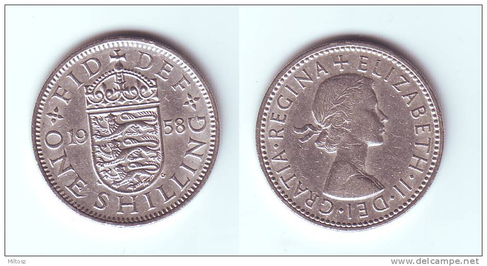 Great Britain 1 Shilling 1958 (English Shield) - I. 1 Shilling