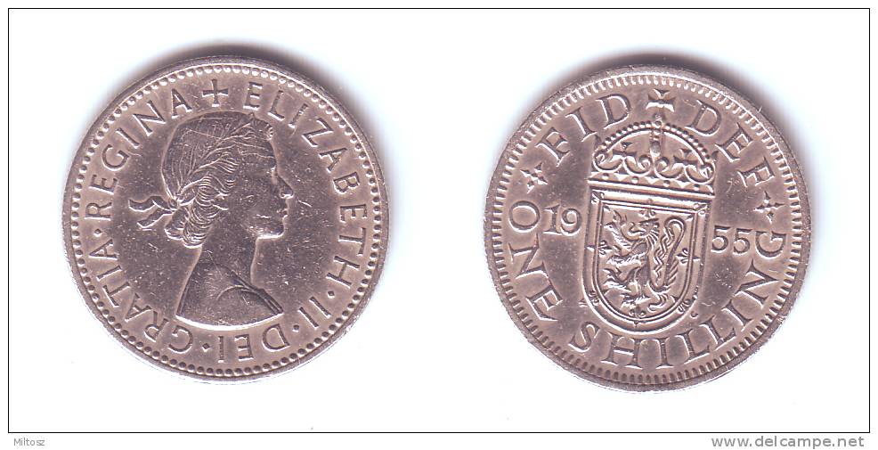 Great Britain 1 Shilling 1955 (Scottish Shield) - I. 1 Shilling