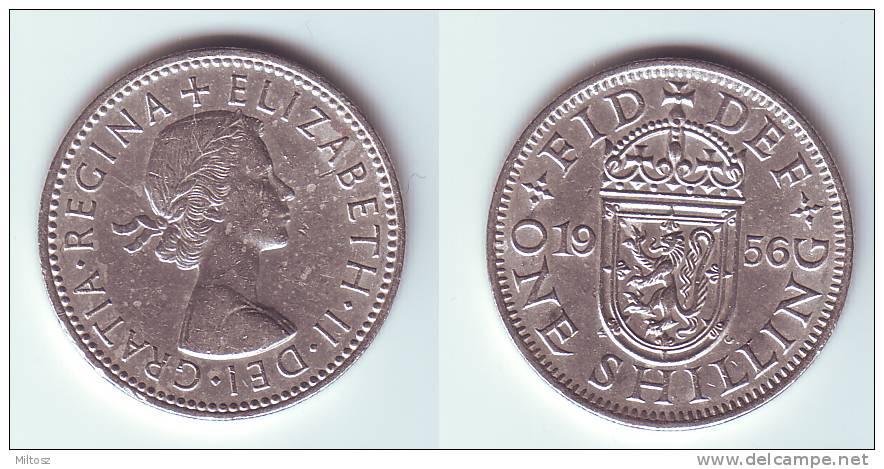 Great Britain 1 Shilling 1956 (Scottish Shield) - I. 1 Shilling