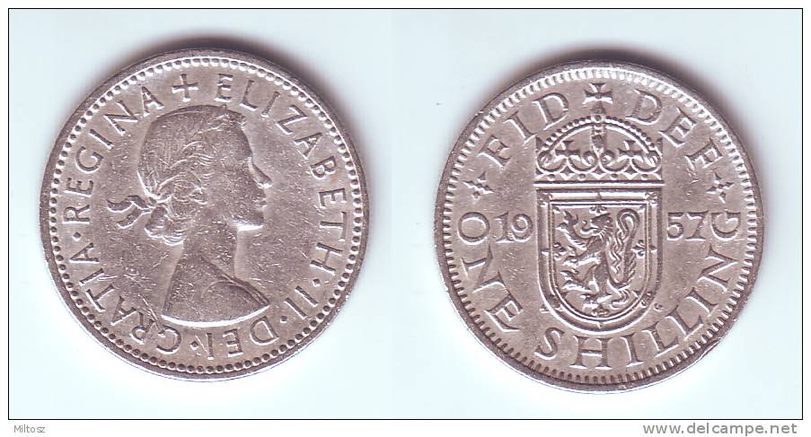 Great Britain 1 Shilling 1957 (Scottish Shield) - I. 1 Shilling