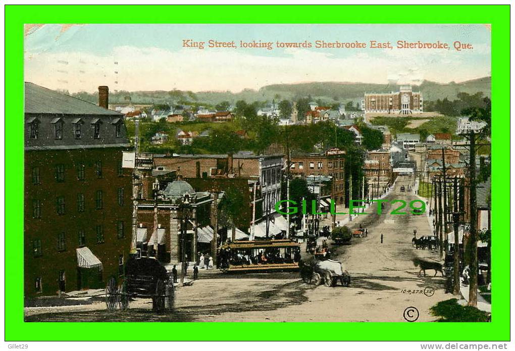 SHERBROOKE, QUÉBEC - KING STREET, LOOKING TOWARDS SHERBROOKE EAST - ANIMATED - TRAVEL IN 1912 - E.P. CHARLTON & CO - - Sherbrooke