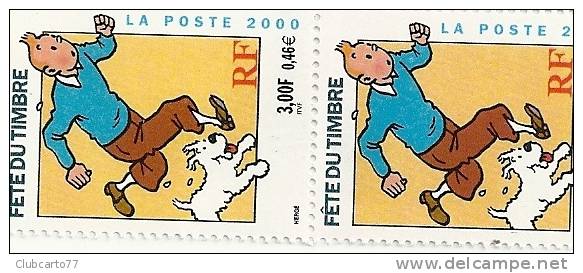 Hergé (Illustrateur) : Bloc De 7  Timbres TINTIN La Poste 2000 + Timbre Sans Valeurs De Présentation (animée). - Hergé