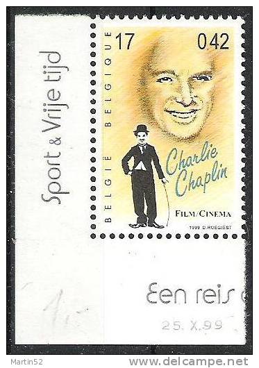 Belgique 1999: Charlie Chaplin, Valeur Isolèe Du Feuillet Millénaire (difficile à Obtenir) - Cinema