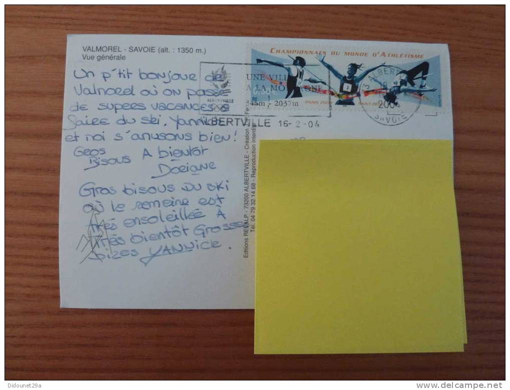 Carte Postale "VALMOREL Vu Générale"  Editions REVALP, Timbre "championnat Du Monde D'athletisme PARIS 2003" - Valmorel