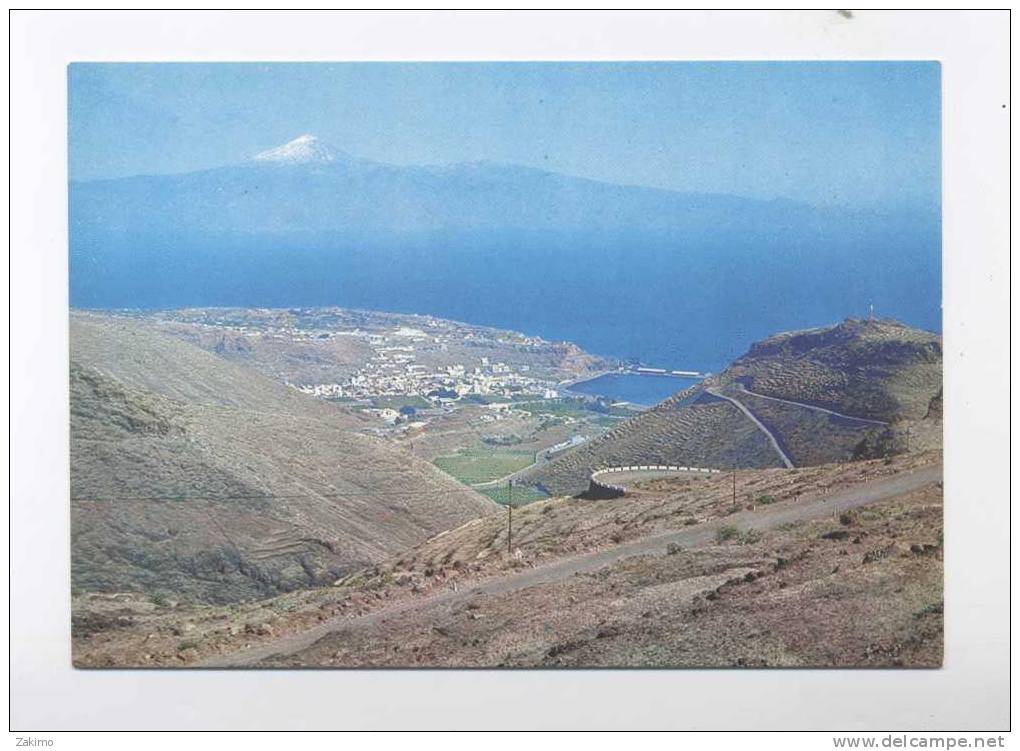 LA GOMERA  --- VISTA DESDE LA CARRETERA DEL SUR AL FONDO EL TEIDE ---RECTO/VERSO--A21.1 - Gomera