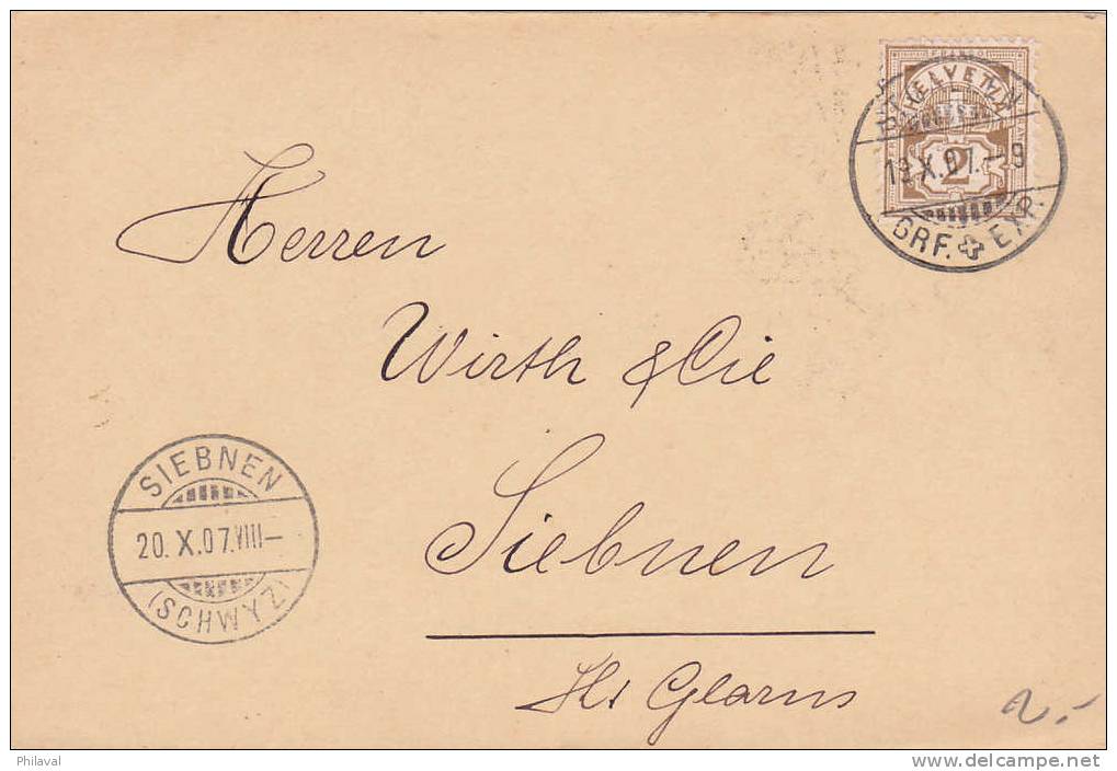 No 80 Sur Lettre Oblitérée à St.Gallen Le 19.10.1907 Pour Siebnen - Briefe U. Dokumente