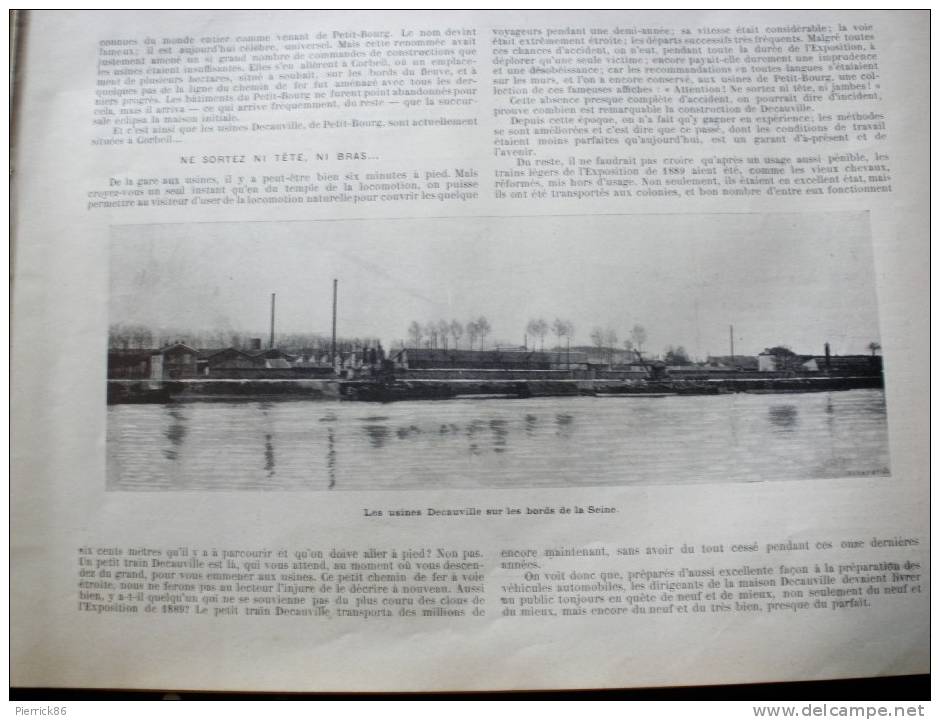 1900 AUTOMOBILE LES ETABLISSEMENTS DECAUVILLE CONCOURS HIPPIQUE DE PARIS ET DE LYON Paru Dans LA VIE AU GRAND AIR N° 88 - Autres & Non Classés