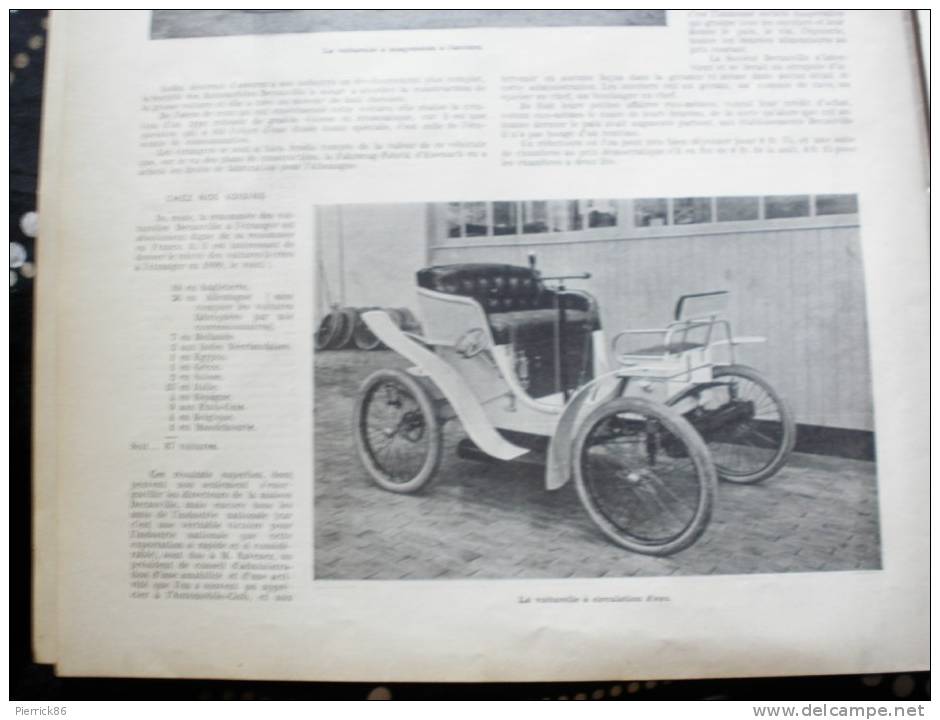 1900 AUTOMOBILE LES ETABLISSEMENTS DECAUVILLE CONCOURS HIPPIQUE DE PARIS ET DE LYON Paru dans LA VIE AU GRAND AIR N° 88