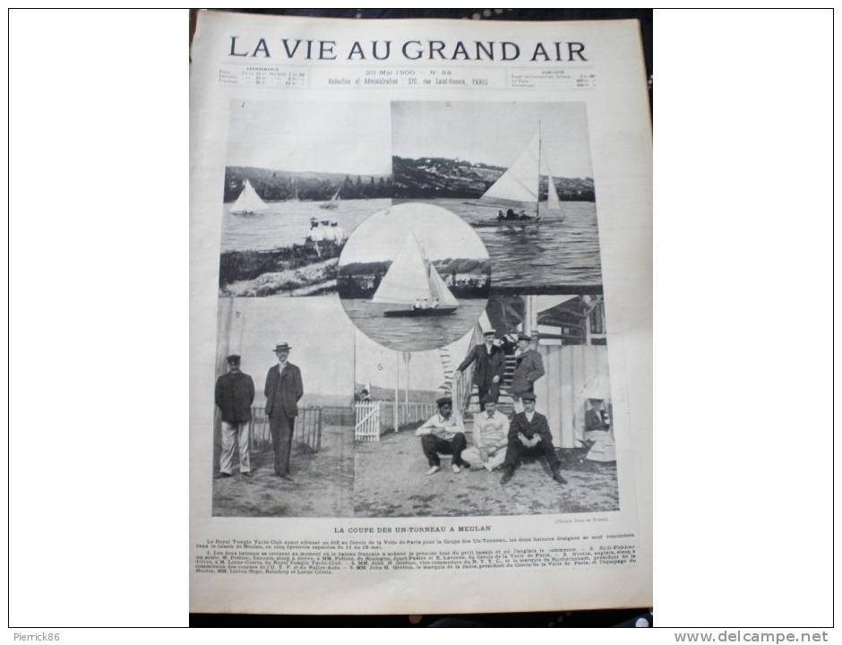 1900 AUTOMOBILE LES ETABLISSEMENTS DECAUVILLE CONCOURS HIPPIQUE DE PARIS ET DE LYON Paru dans LA VIE AU GRAND AIR N° 88
