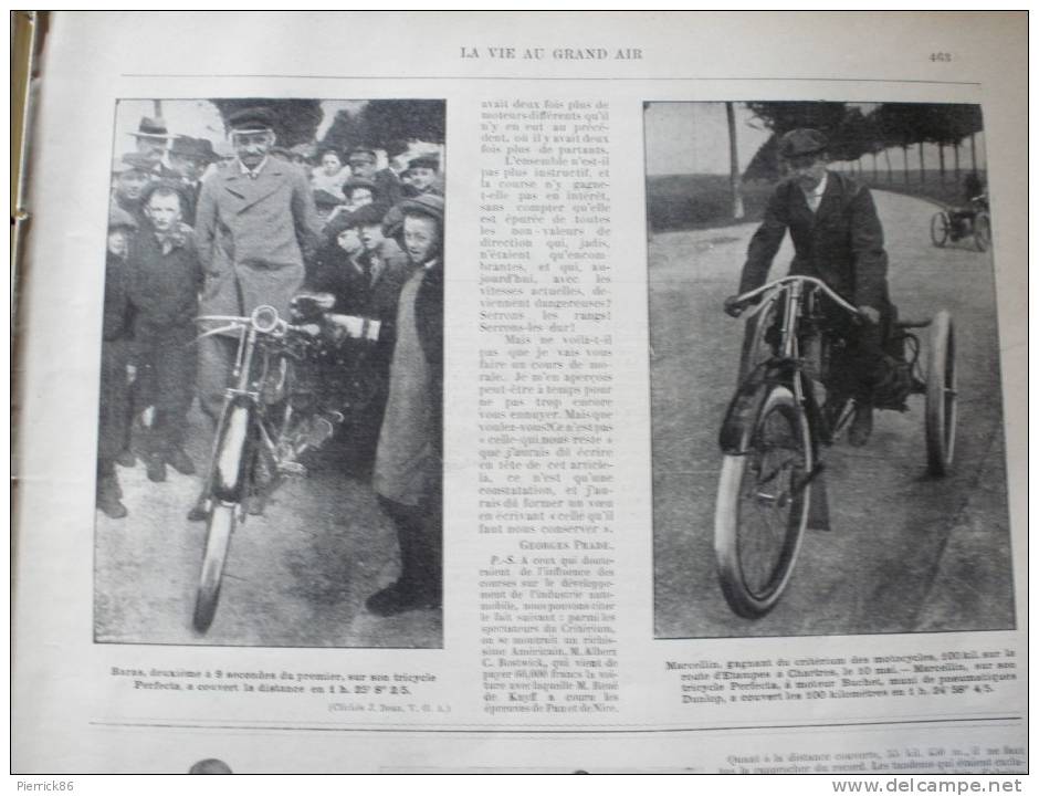 1900 AUTOMOBILE LES ETABLISSEMENTS DECAUVILLE CONCOURS HIPPIQUE DE PARIS ET DE LYON Paru dans LA VIE AU GRAND AIR N° 88