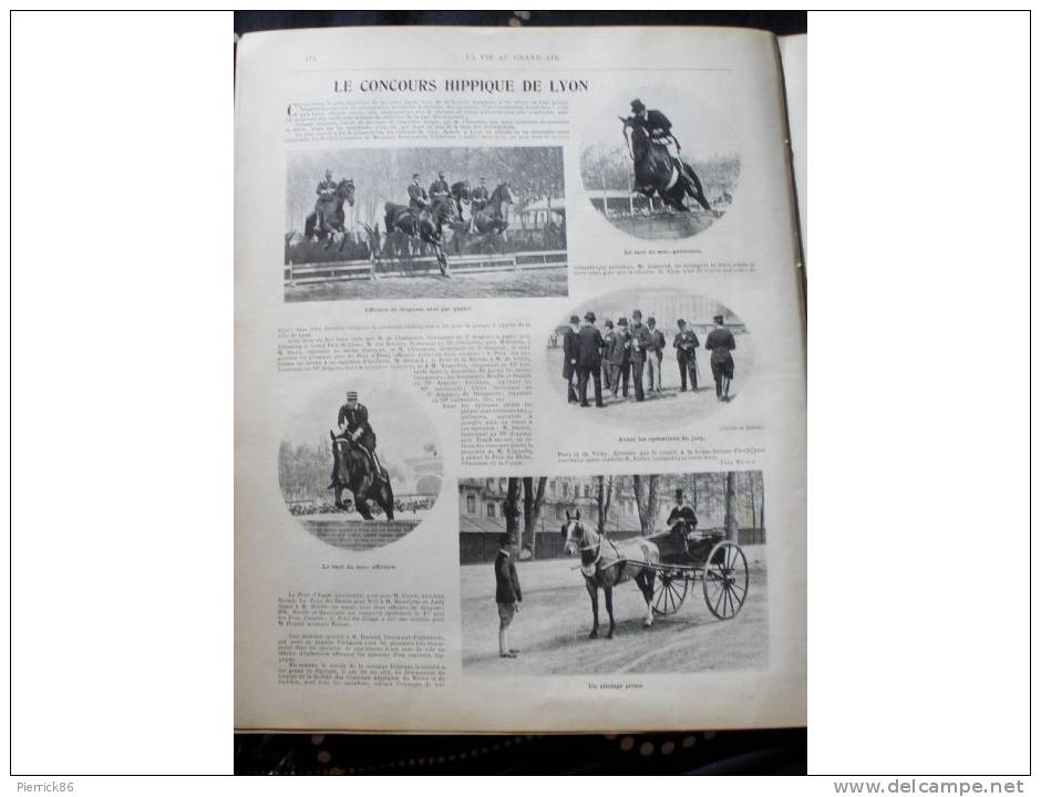 1900 AUTOMOBILE LES ETABLISSEMENTS DECAUVILLE CONCOURS HIPPIQUE DE PARIS ET DE LYON Paru dans LA VIE AU GRAND AIR N° 88