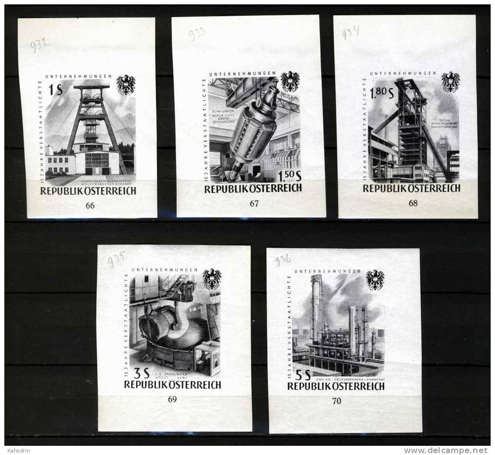 Österreich / Austria 1961, Schwarzdruck / Blackprint / Proof, Mi. # 1092-96 **, MNH - Proofs & Reprints