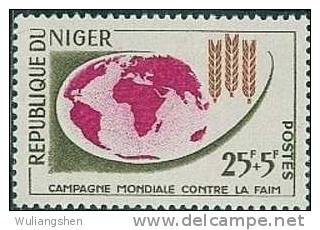 AN0041 Niger 1963 Exempt From Hunger - Map 1v MNH - ACF - Aktion Gegen Den Hunger