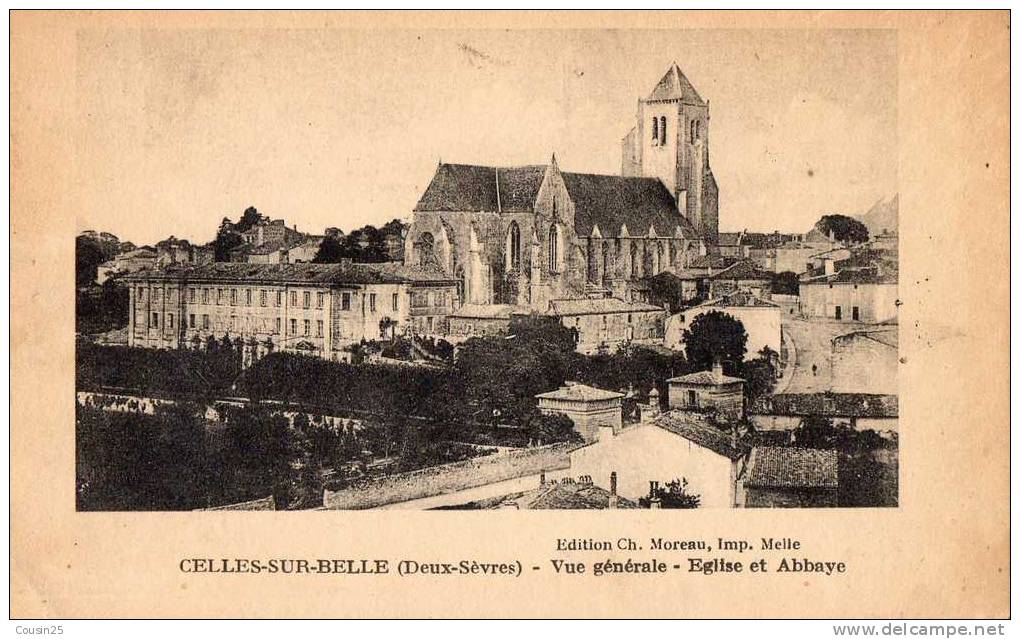 79 CELLES SUR BELLE - Vue Générale église Et Abbaye - Celles-sur-Belle