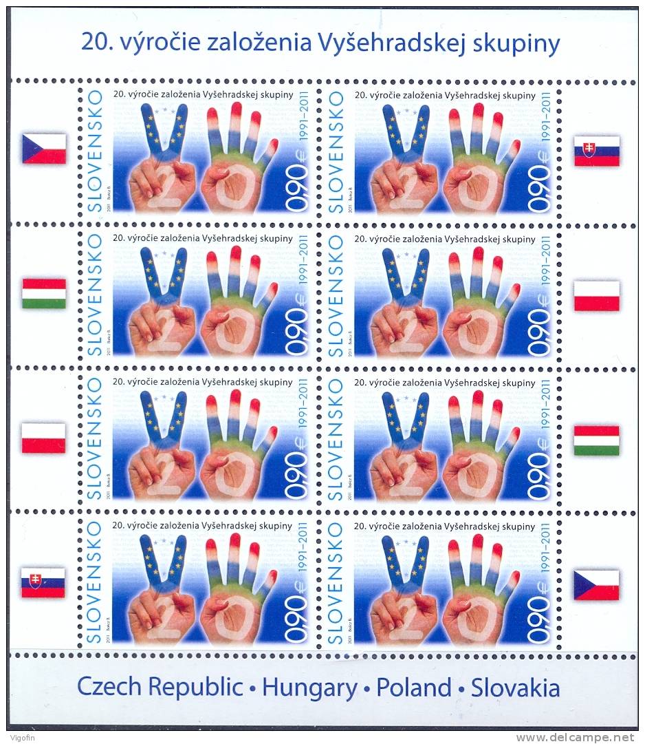 SK 2011-654 VIŠEGRAD GROUP, SLOVAKIA, MS, MNH - Gemeinschaftsausgaben