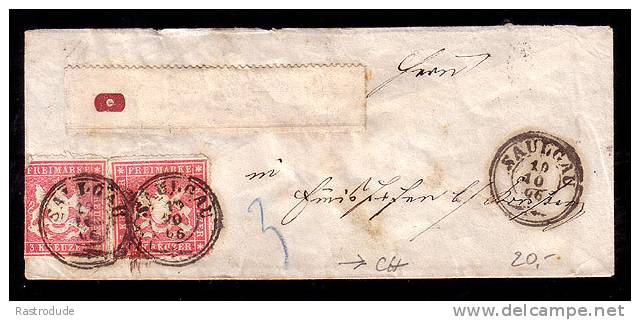 BADEN 1866  Faltbrief 3 Kr Mi.18 Paar In Die Schweiz - Other & Unclassified