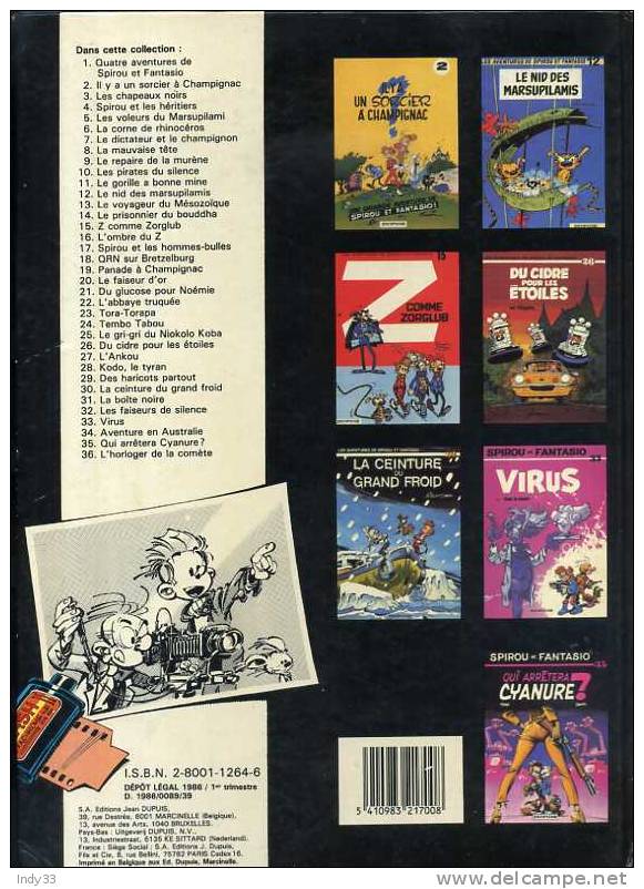 - SPIROU ET FANTASIO . L'HORLOGER DE LA COMETE . DUPUIS 1986 - Spirou Et Fantasio