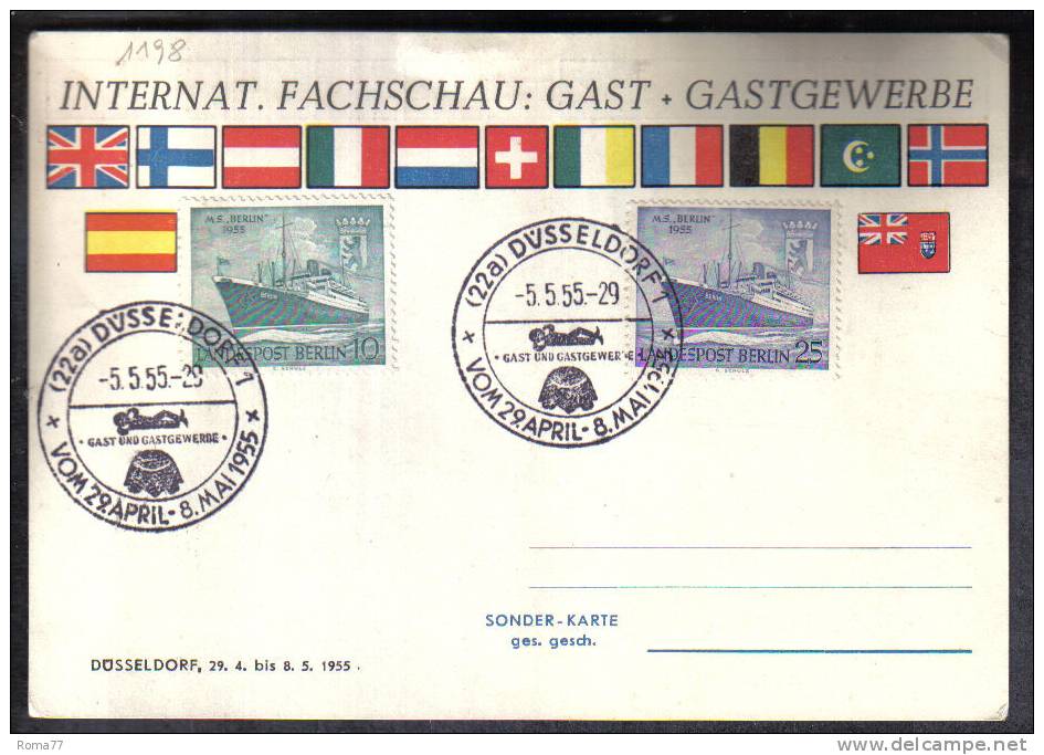 VER1198 - BERLINO : 5/5/1955  Gast Und Gastgewerbe - Covers & Documents