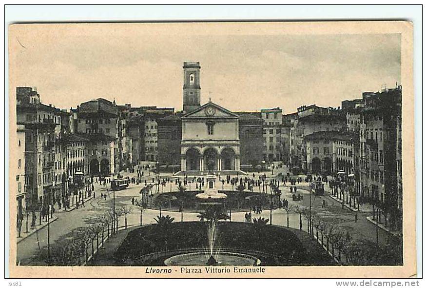 Italie - Chemins De Fer - Tramways - Tramway - Toscana - Livorno - Livourne - Piazza Vittorio Emanuele - état - Livorno