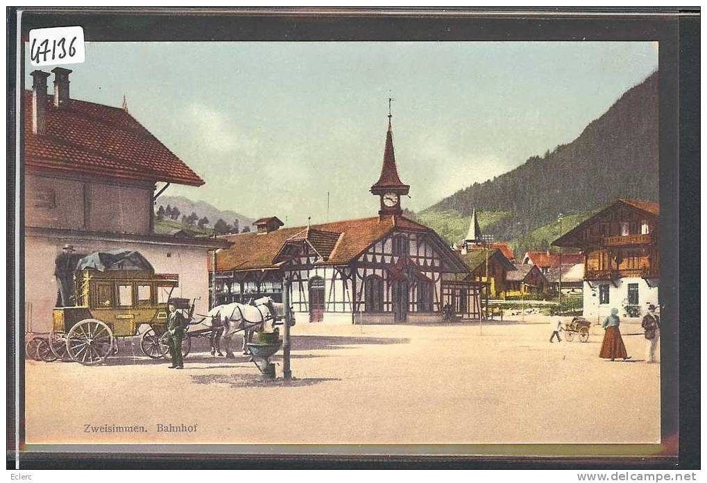 ZWEISIMMEN - BAHNHOF - DILIGENCE - ATTELAGE  -TB - Zweisimmen