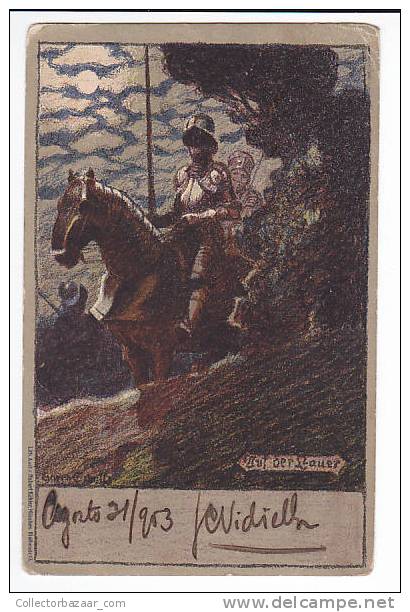 GERMANY ARTIST SIGNED SIMILAR TO CASELLA Cacella BUT GERMAN AUF DER MAUER VINTAGE POSTCARD - WIN391 - Asti