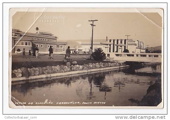 EXPOSICAO FARROUPILHA ART DECO BUILDING - PORTO ALEGRE BRAZIL REAL PHOTO VINTAGE - POSTCARD WIN392 - Porto Alegre