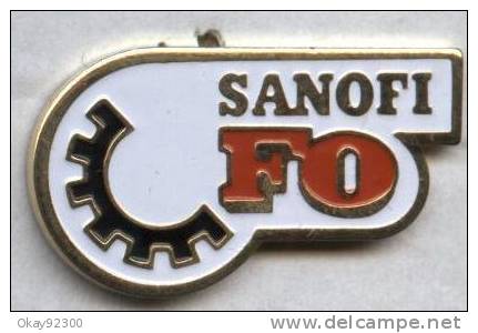 Pin's Syndicat (9) FO Sanofi (carburant ELF) - Autres & Non Classés