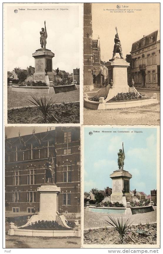 Tubize : Monument Aux Combattants Et Déportés ---- 4 Kaarten ---4 Cp - Tubize