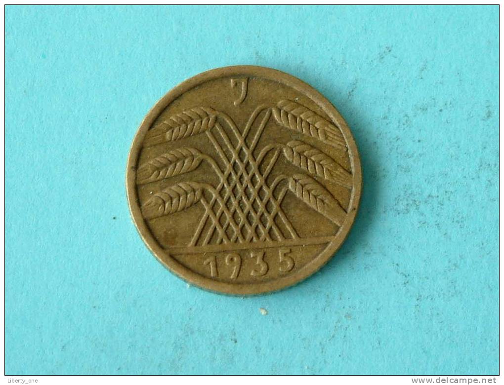 1935 J - 5 REICHSPFENNIG / KM 39 ( For Grade, Please See Photo ) ! - 5 Reichspfennig