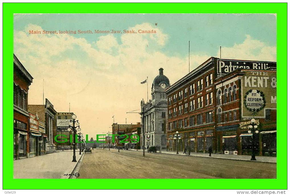 MOOSE JAW, SASKATCHEWAN - MAIN STREET LOOKING SOUTH - VALENTINE & SONS - TRAVEL IN 1917 - - Other & Unclassified
