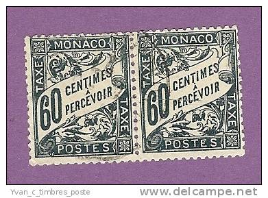 MONACO TIMBRE TAXE N° 21 OBLITERE PAIRE - Postage Due